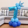 10PCS Blue Pink Party 0 - 9 Numbers Aluminum Film Latex Balloons Birthday Anniversary Decors