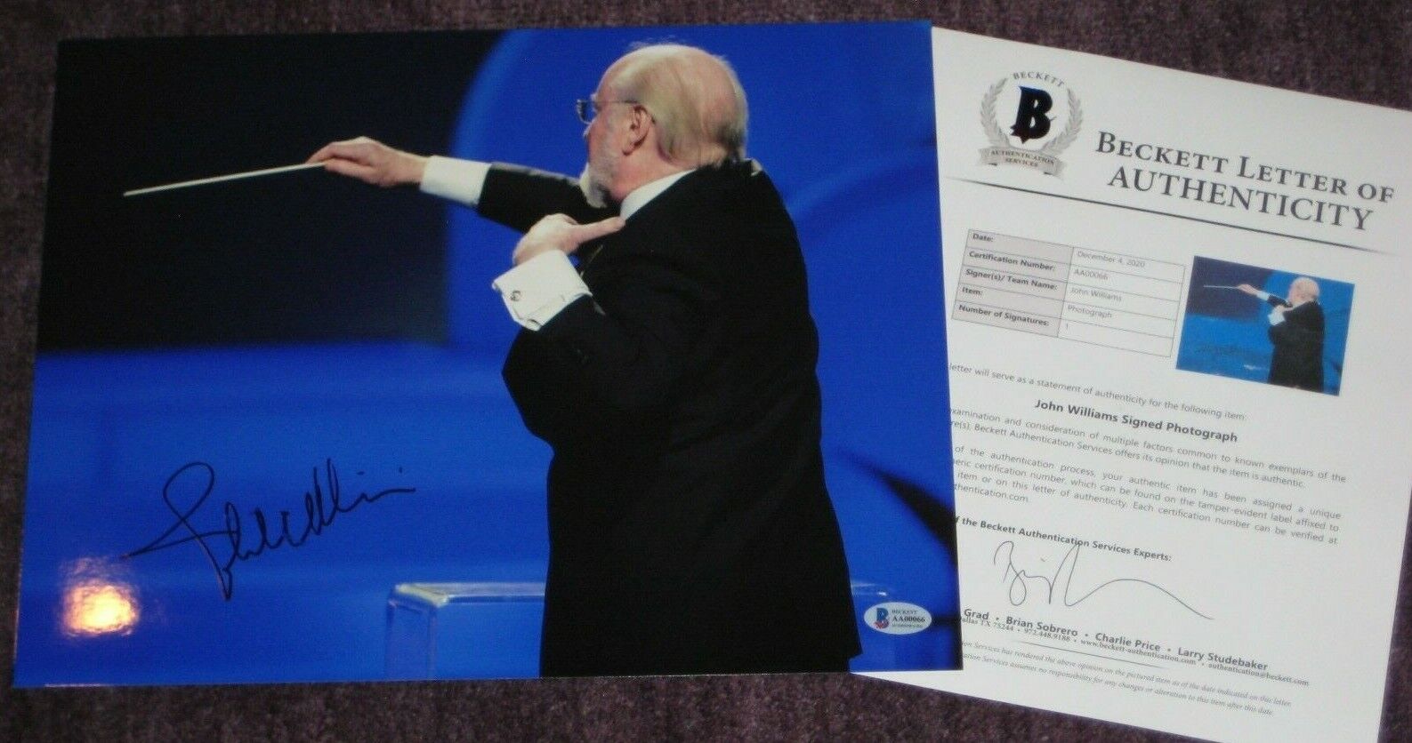 JOHN WILLIAMS Signed STAR WARS COMPOSER 11x14 Photo Poster painting with Beckett LOA