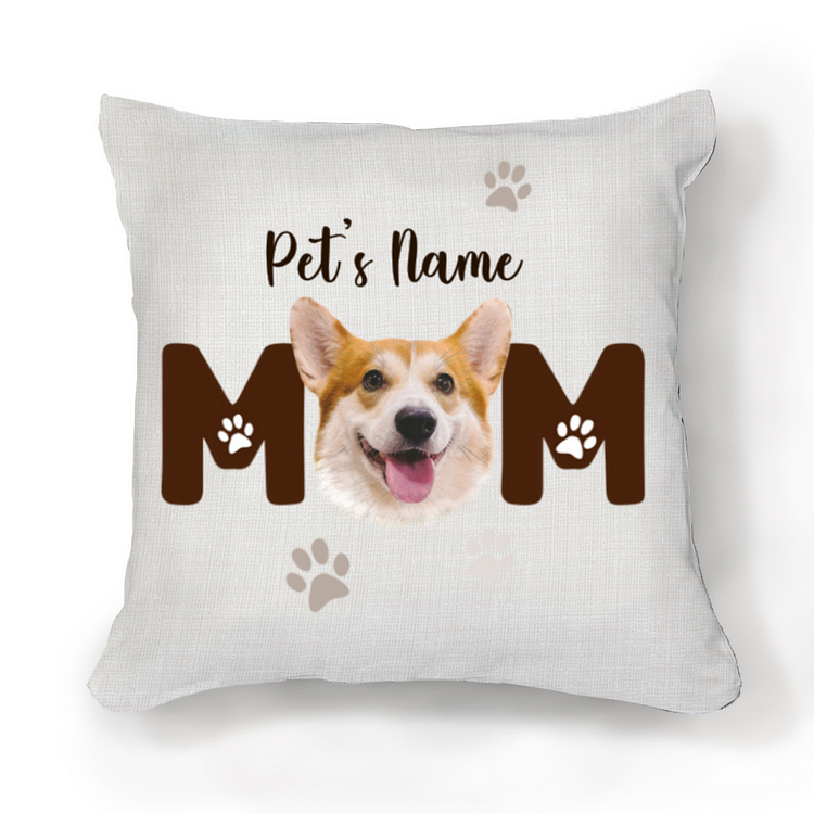 Personalized Dog Mom Pillow With Dog Face, Dog Mom Gift