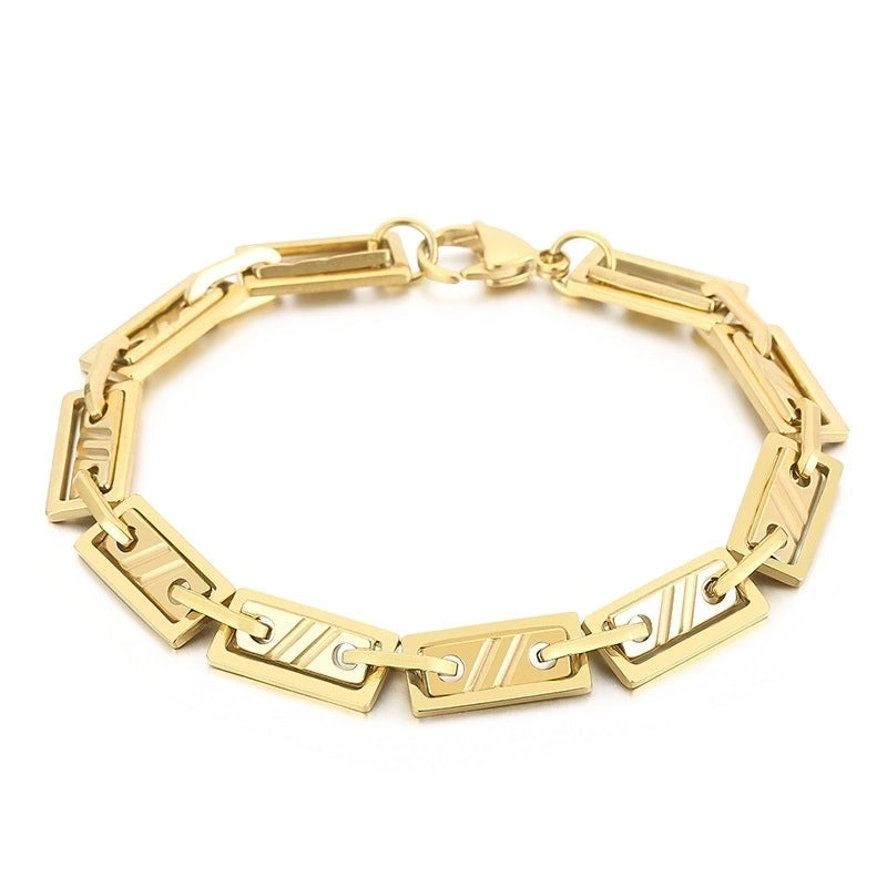 Elegant Geometric Solid Color Titanium Steel 18K Gold Plated Bracelets In Bulk