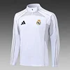 2025/2026 Real Madrid Half-Pull Training Suit White-Gray Football Shirt Set