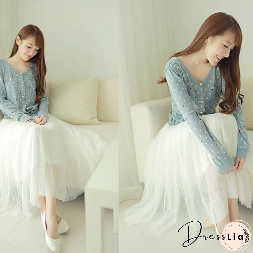 Tulle Skirts Women Spring Summer Elastic High Waist Skirt Womens Tutu Maxi Pleated Skirt Fashion