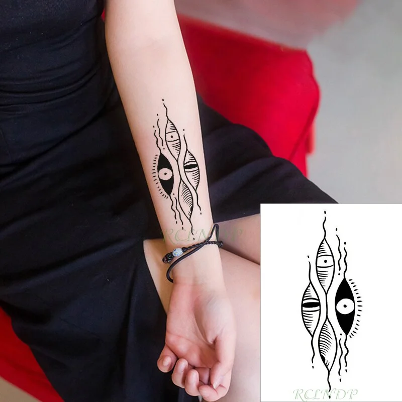 Waterproof Temporary Tattoo Sticker Flame Pattern Line Drawing Fire Element Fake Tatto Flash Tatoo Small Art for Kids Men Women