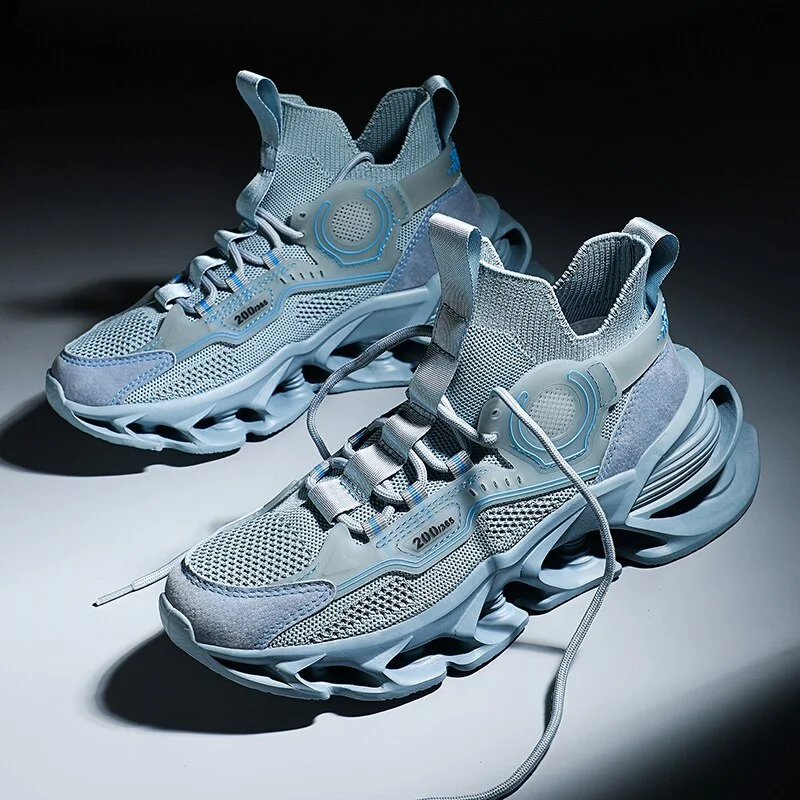 High Quality Men's Blade Sole Casual Running Shoes Male Lightweight Brand Reflective Sports Shoes Outdoor Yellow Sport Shoes