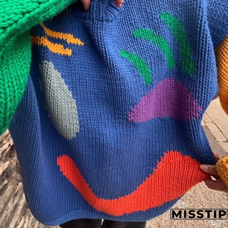 Smiley Casual Knit Sweater