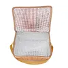 Portable Wicker Rattan Outdoor Camping Picnic Bag Food Container Basket