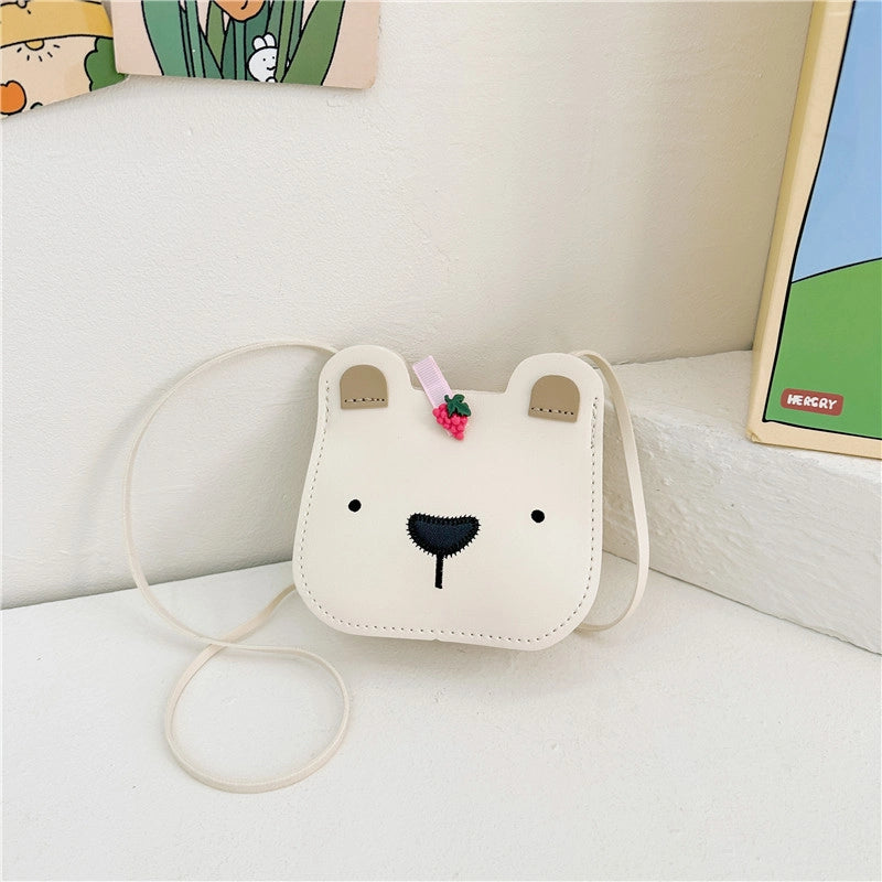 Women’s Pu Leather Bear Cute Square Open Shoulder Bag