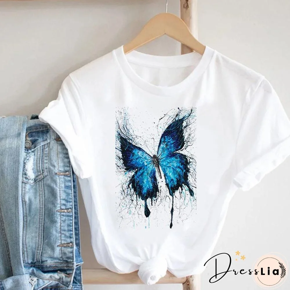 clothes women tee top tshirt fashion watercolor new 90s trend summer casual o-neck lady female clothing short sleeve cartoon print T graphic t-shirt