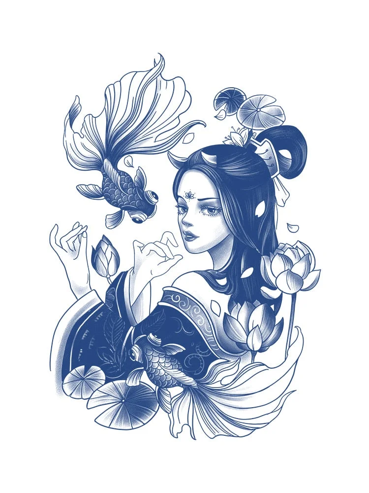 KT101-150 Semi-permanent herbal juice tattoo sticker flower arm clavicle non-reflective simulation tattoo large picture flower