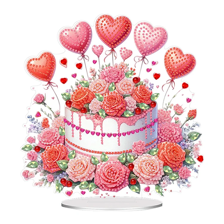Acrylic Special Shape Flower Cake Desktop Diamond Art Kits for Home Office Decor