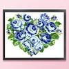 Cross Stitch Partial Embroidery Beads Printed 9CT Rose(39x33cm)