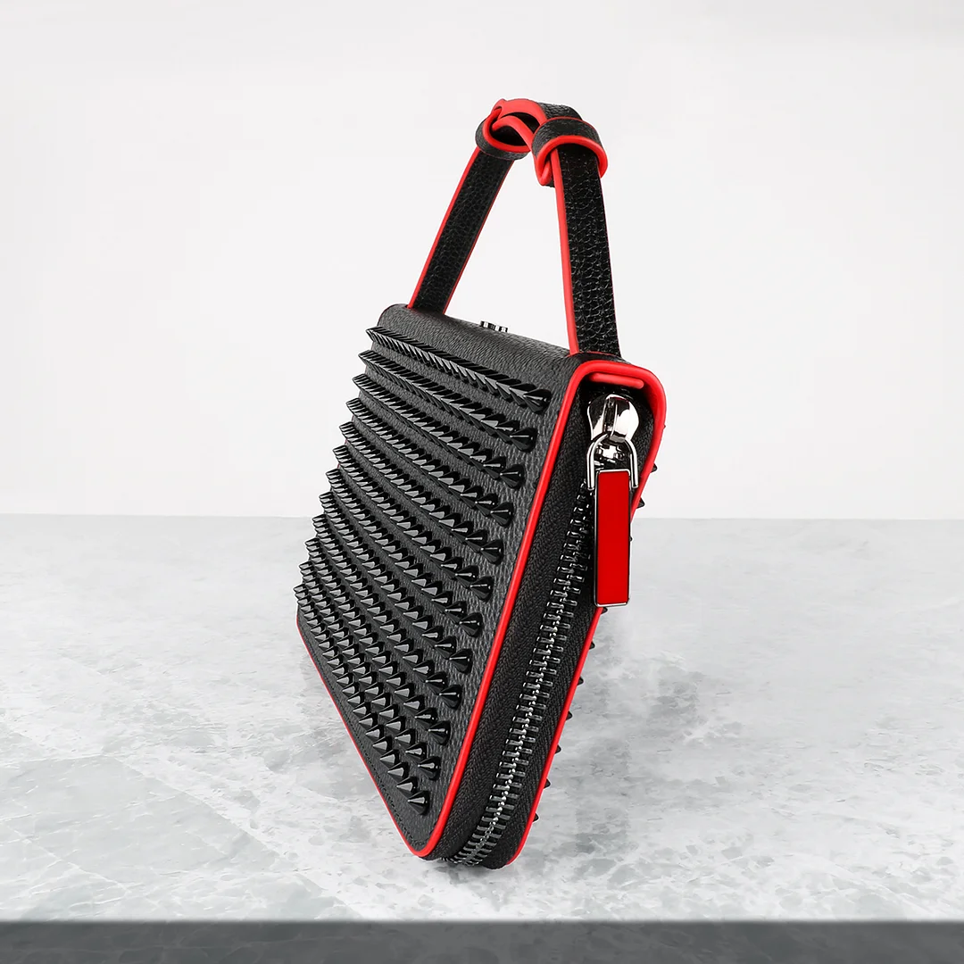 Women's  Hand Bag  Red Bottom Lining Phone Rivet Handbag-MERUMOTE