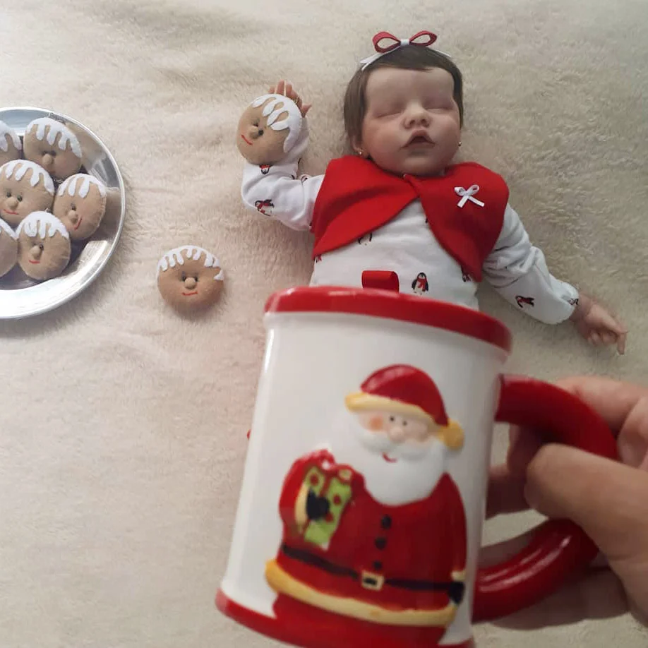 [🎄Christmas Specials] Real Newborn Reborn Baby Girl Realistic 12'' Eyes Closed Reborn Baby Doll with Rooted Hair Penelope - - [product_tag] RSAJ-Creativegiftss®