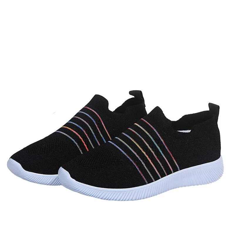 Women's Vulcanized Shoes Casual Mesh Breathable Ladies Sneakers Running Shoes Female Spring Summer Comfortable Footwear 2021 New