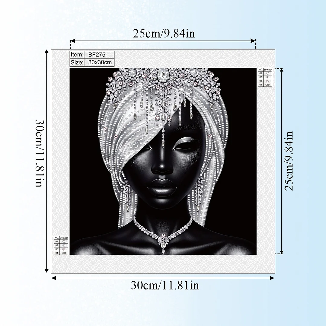 Diamond Painting - Partial Special Shaped Drill - Silver Black Beauty(Canvas|30x30cm)