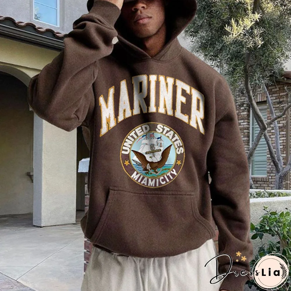 Men's Marines Casual Print Hoodie