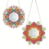 2pcs/set DIY Flowers Hanging Mirror Diamond Art Wall Door Decoration Kit