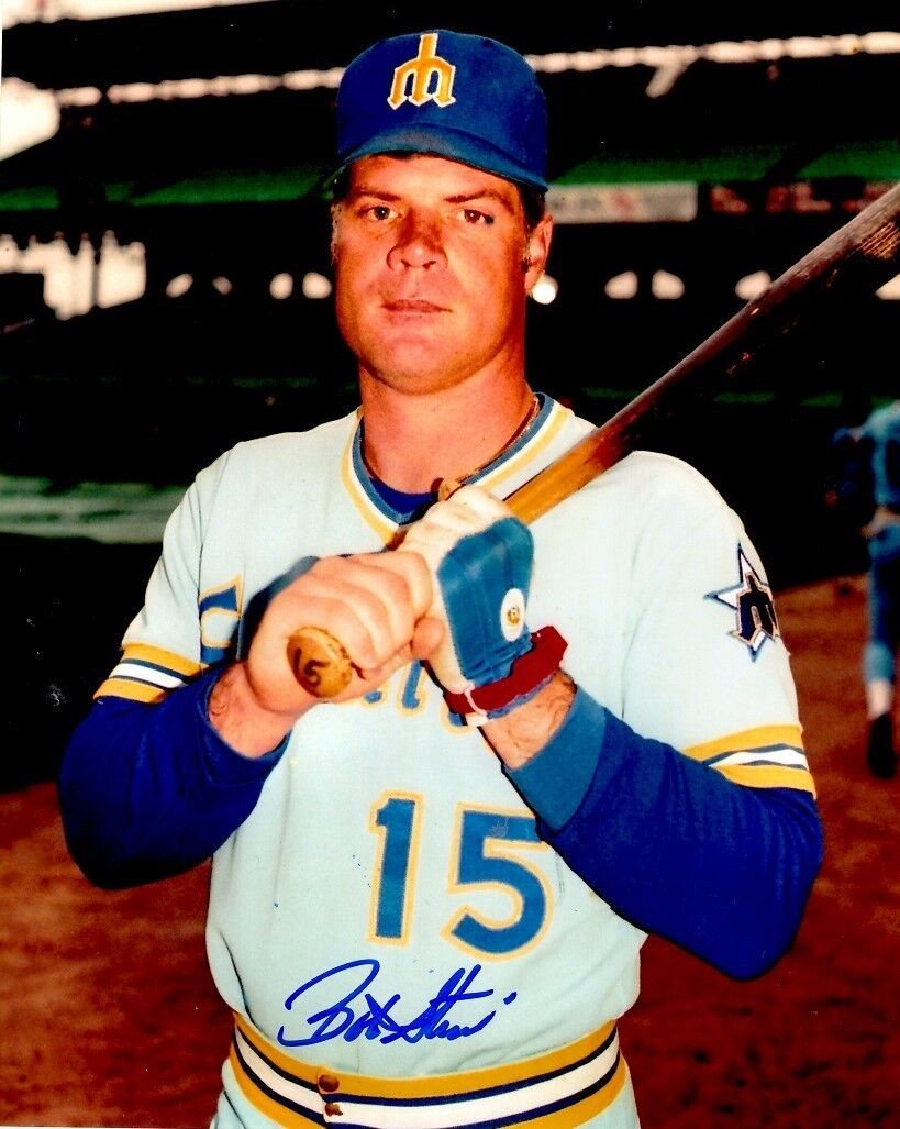 Autographed BOB STINSON Seattle Mariners 8x10 Photo Poster painting w/ COA