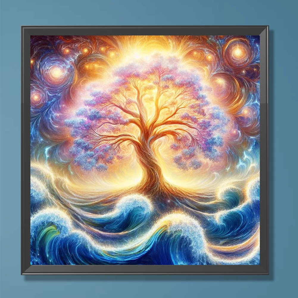 Diamond Painting - Full Round Drill - Universe Galaxy Tree(Canvas|30*30cm)