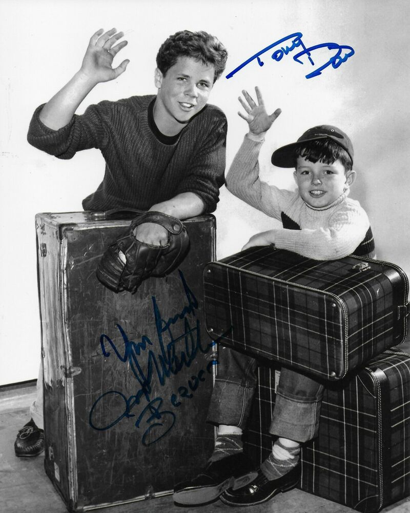 Jerry Mathers & Tony Dow Leave it to Beaver Original Autographed 8X10 Photo Poster painting #4