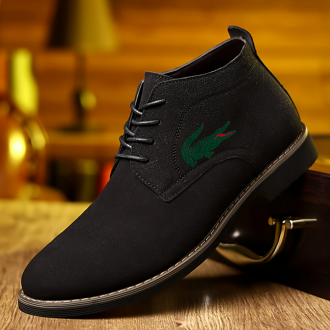 【Lacoste】 Skórzane buty w jednolitym kolorze w stylu brytyjskim