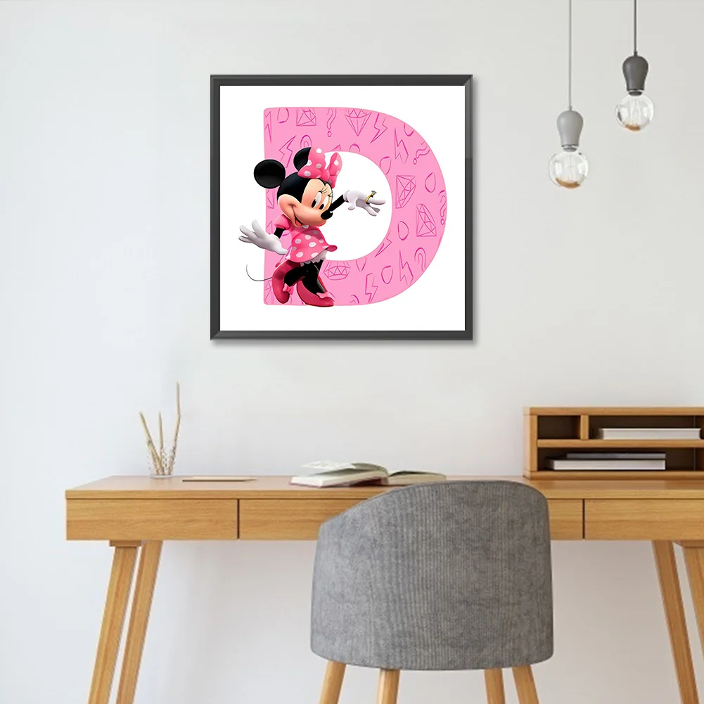 Full Round Diamond Painting 30*30cm - Minnie Mouse And The Letter D