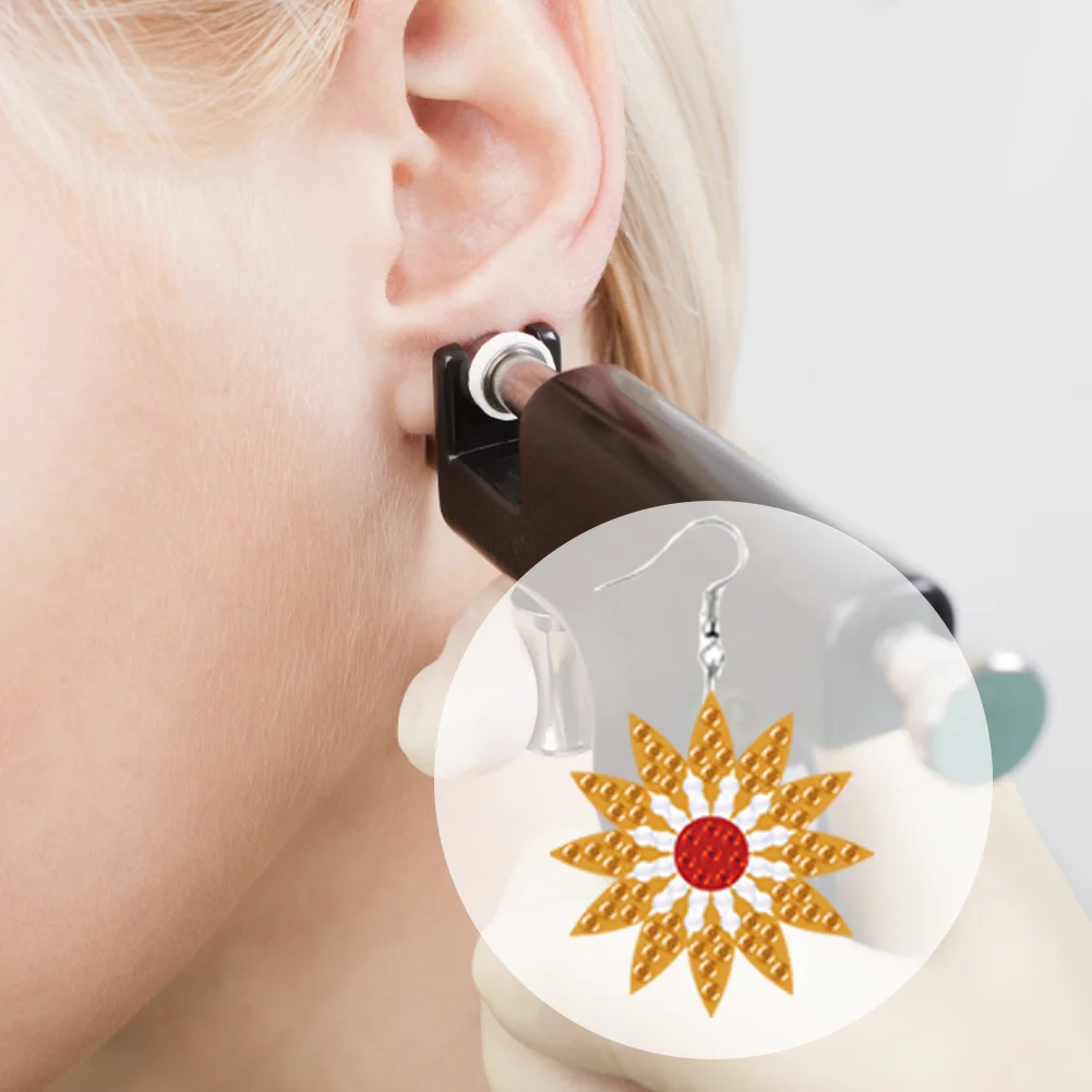 12 Pairs DIY Flower Double Sided Diamond Painting Earrings for Women Girls 