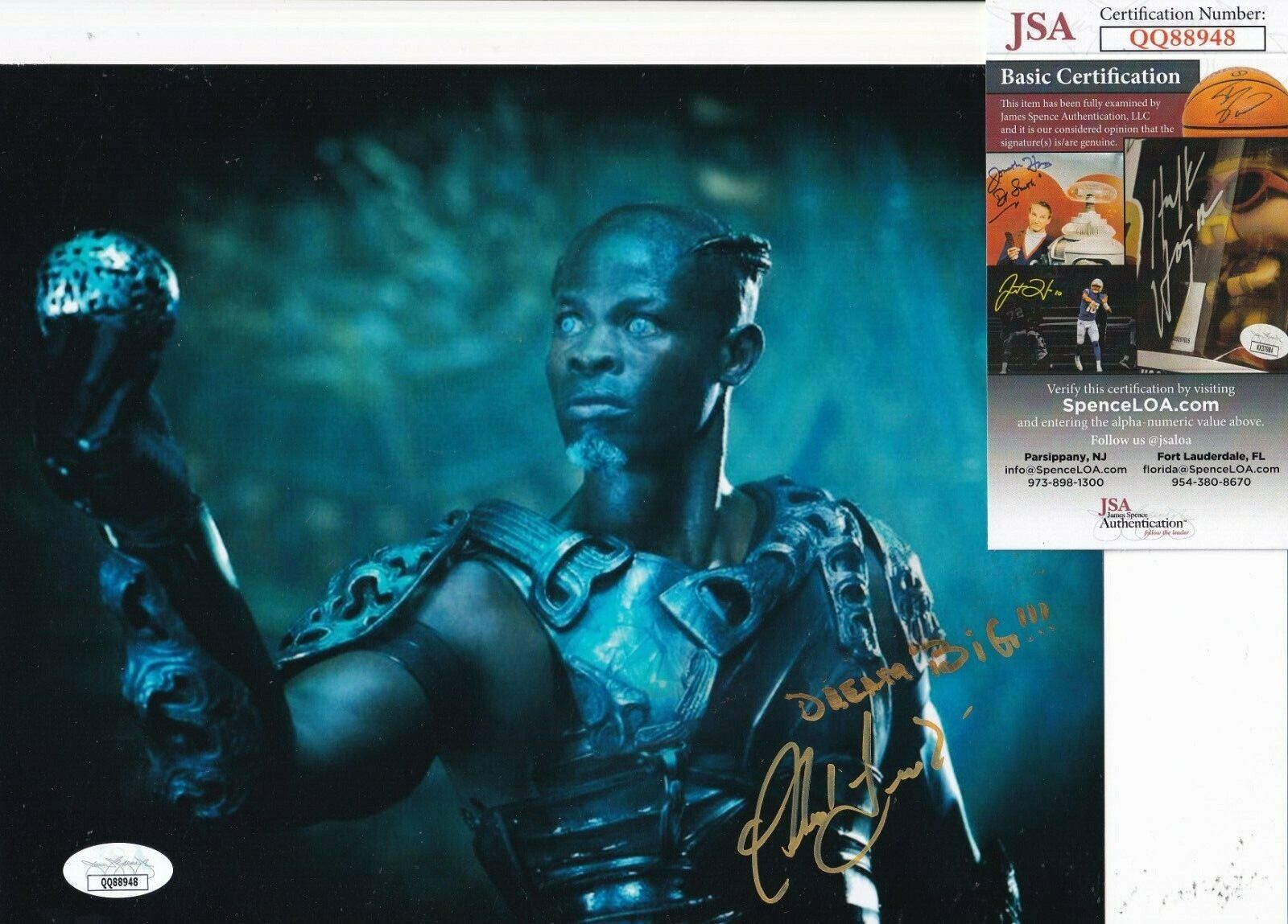 DJIMON HOUNSOU signed (GUARDIANS OF THE GALAXY) Movie 8X10 Photo Poster painting JSA QQ88948