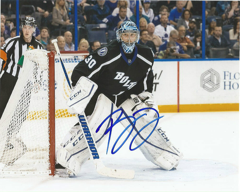 Tampa Bay Lightning Ben Bishop Signed Autographed 8x10 Photo Poster painting COA G