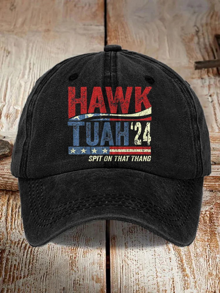 Hawk Tuah Spit On That Thang Print Vintage Hat