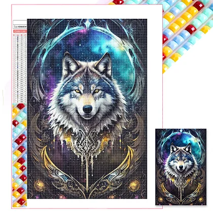 Wolf With Dream Catcher Diamond Painting 