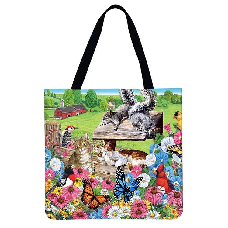 Cat - Linen Tote Bag