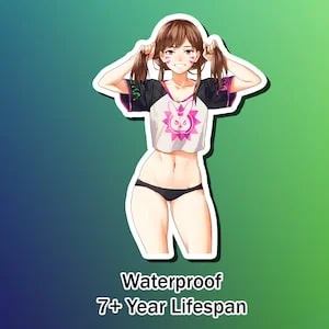 pornhint Pornhint Overwatch D.Va Lewd Ecchi Anime Waifu Sticker | Waterproof | Vinyl | Holographic | Magnetic | Glow in the Dark
