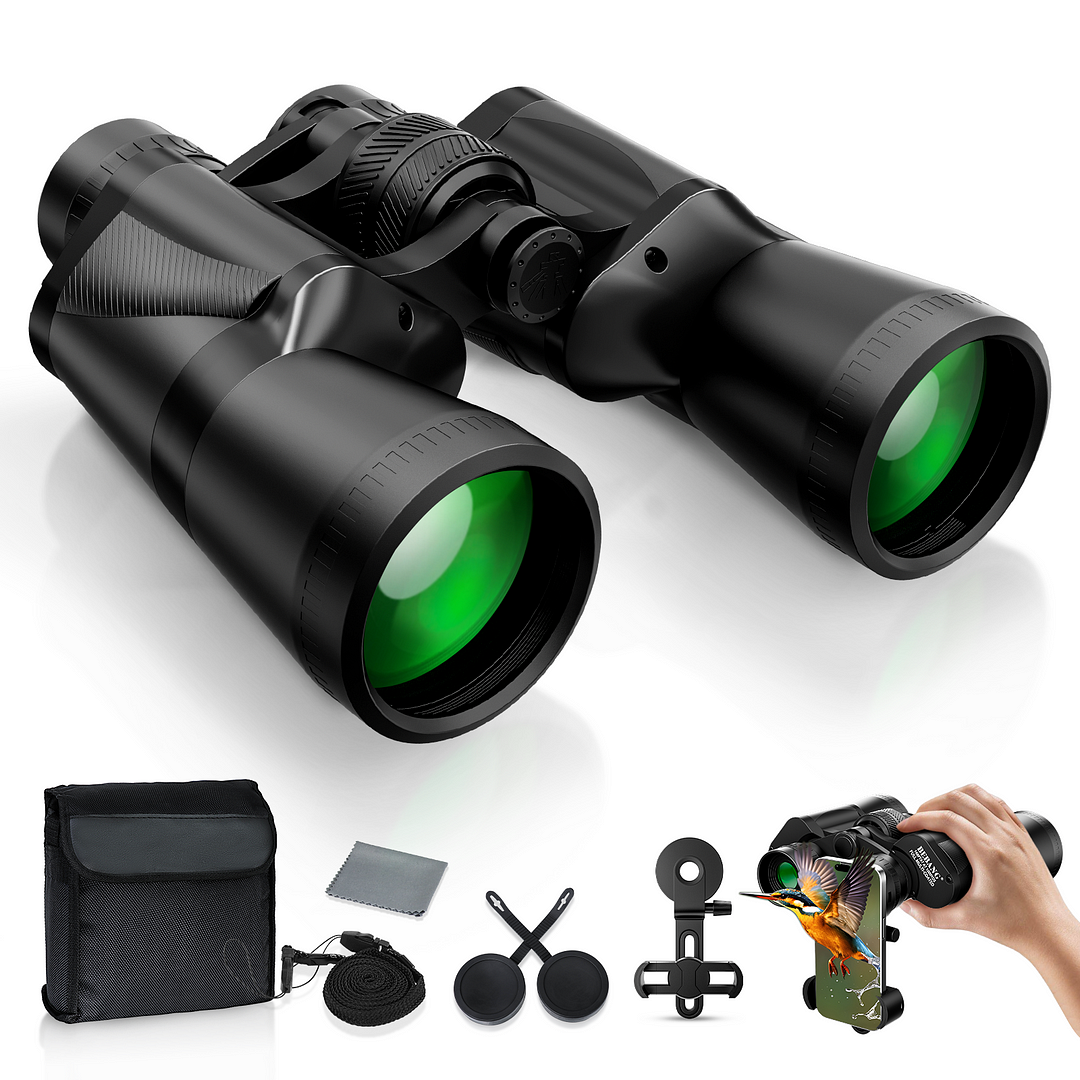 BEBANG 10x50 High Power Binoculars for Kids and Adults ,with Phone Adapter, Multilayer-Coated Lenses for Bird Watching