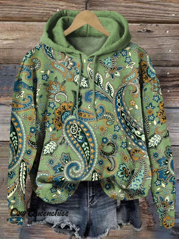 Paisley Pattern Art Print Casual Hoodie Sweatshirt Multicolor / S