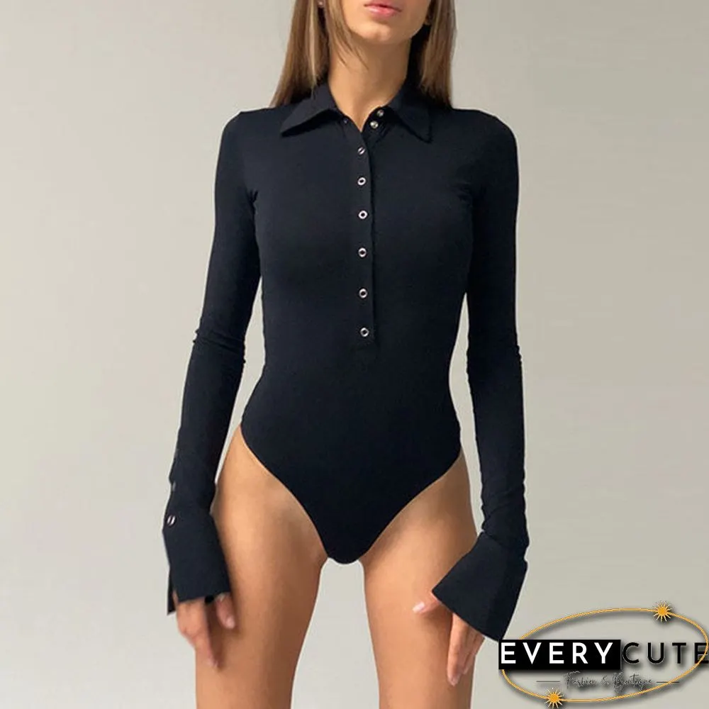 Snap Ribbed High Leg Long Sleeve Bodysuit