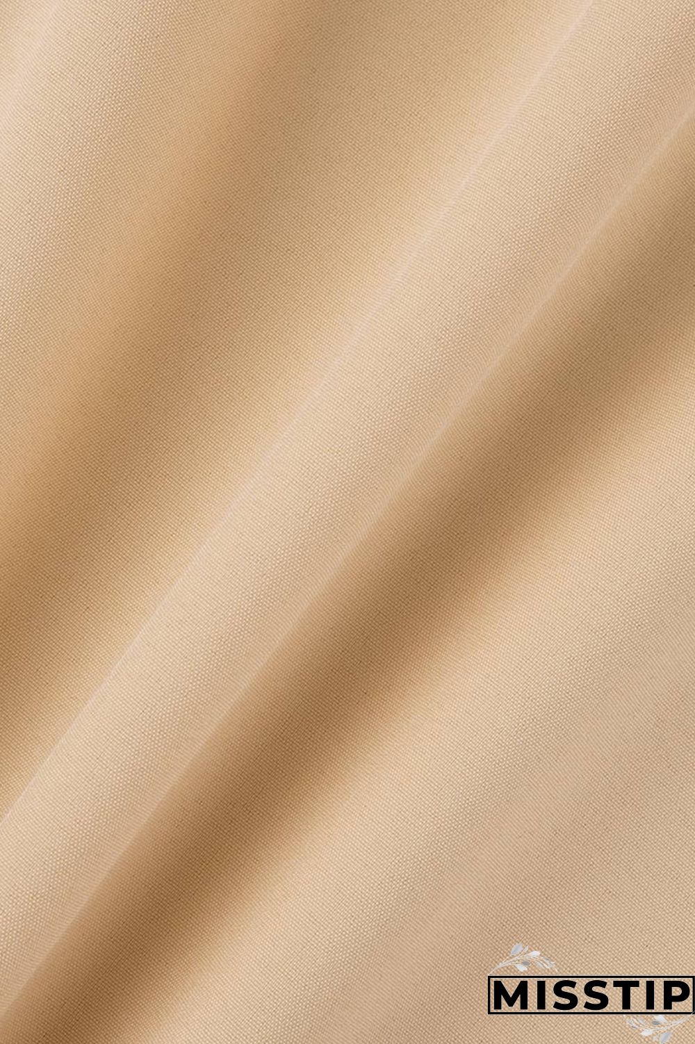 Khaki Fashion Casual Plus Size Print Patchwork Turndown Collar Shirt Dress