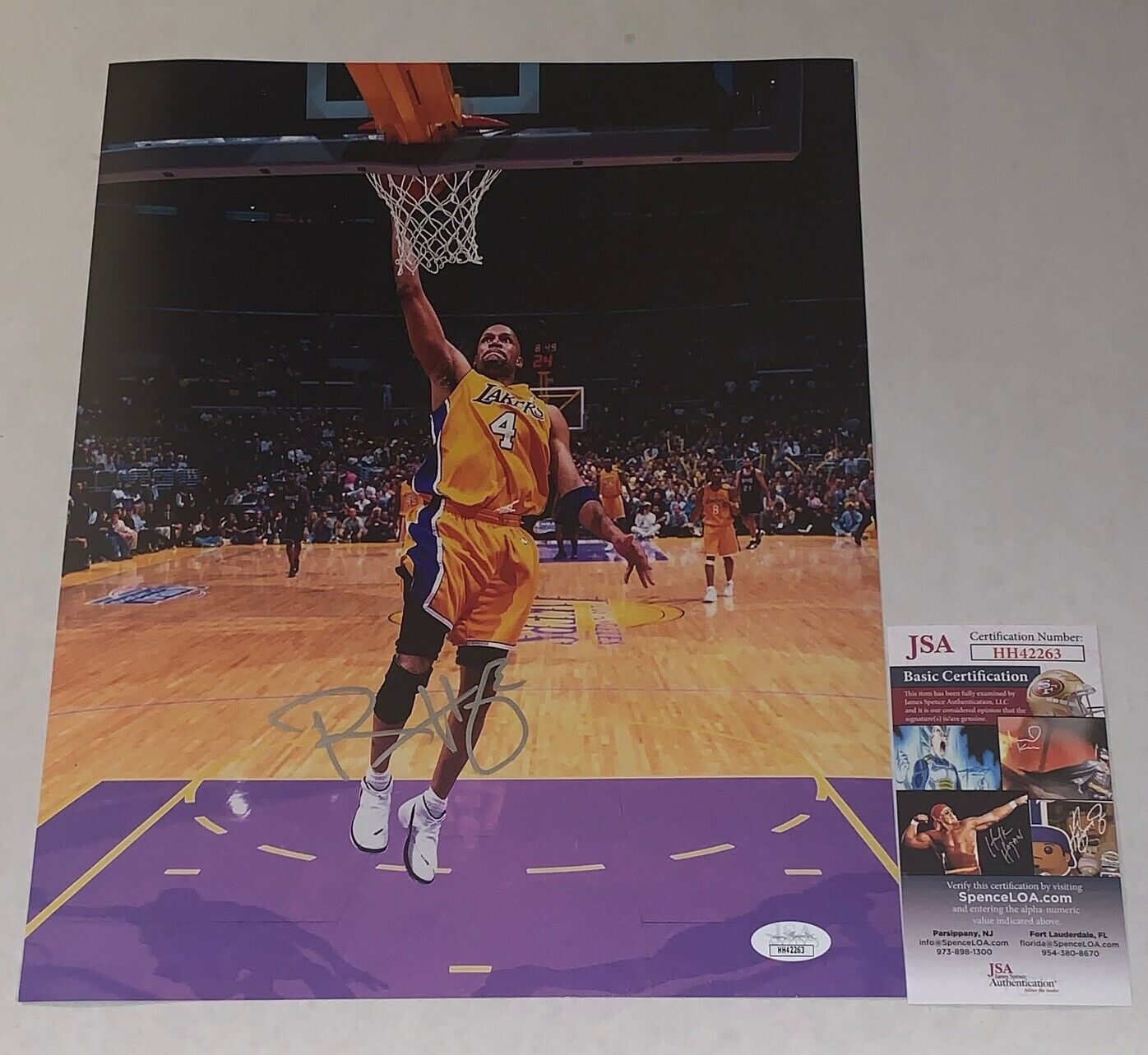 Ron Harper signed LA Los Angeles Lakers 11x14 Photo Poster painting autographed JSA