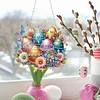 (US Only)Acrylic 2D Flat DIY Butterfly Easter Egg Diamond Painting Set Hanging Pendents