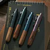 Midnight Little Fat Pen, Retro-Style Push-Button Gel Pen with Sandalwood Grip