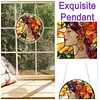 (25cm)DIY Acrylic Jigsaw Puzzle Window Hanging with Hanging Chain DIY Stained Glass Decoration Round Window Puzzle Decor for DIY Craft Project (Stained Glass Floral Lady)