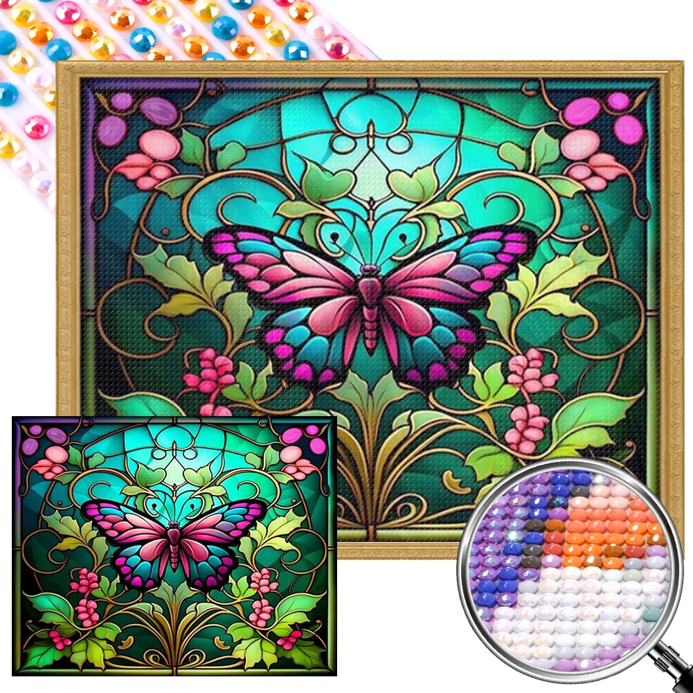 Partial AB Diamond Painting - Full Round Drill - Butterfly(Canvas|55*45cm)
