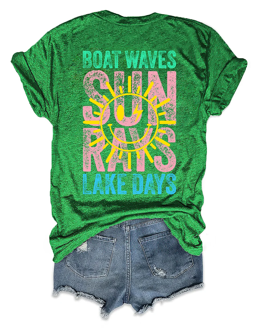 Boat Waves Sun Rays Lake Days T-shirt