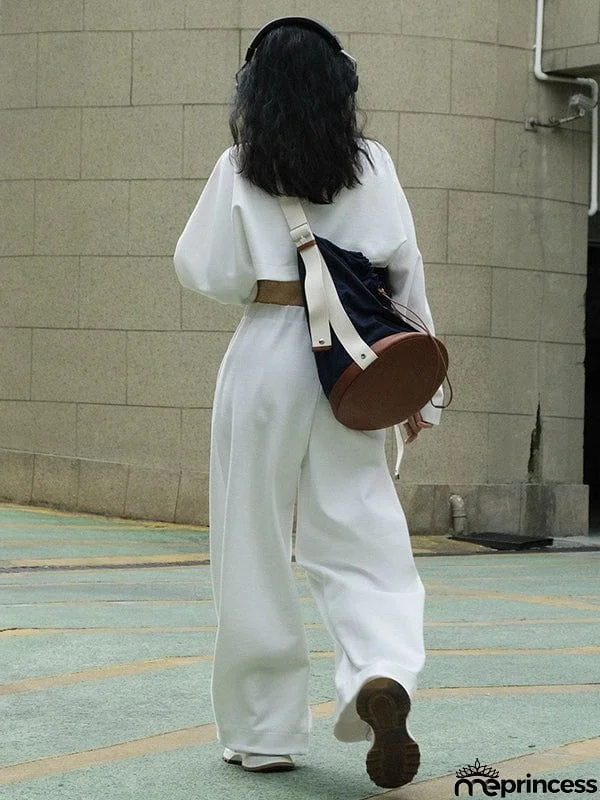 Casual Wide Leg Loose Solid Color Pants