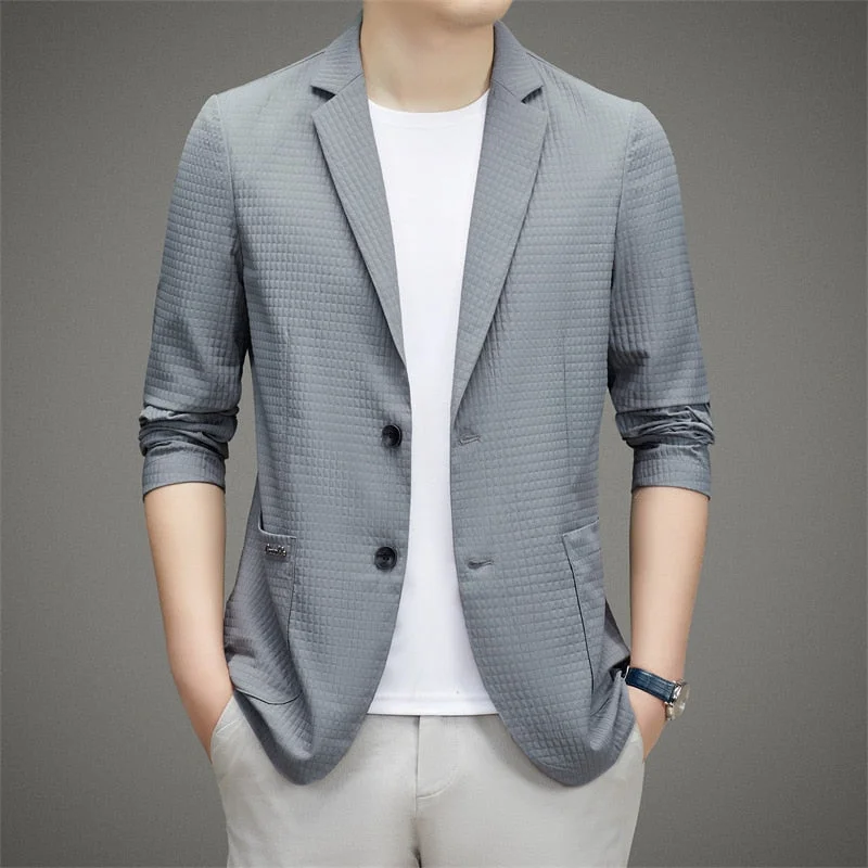 Oocharger Grade 2023 New Arrival Spring and Summer Men's Casual Sunscreen Blazer Luxury Business Classic Breathable Male Suit Jacksts