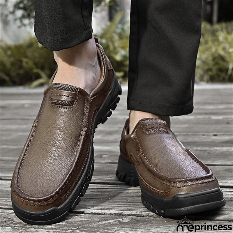 Outdoor Climbing Non-Slip Breathable Soft Rubber Men Leather Shoes