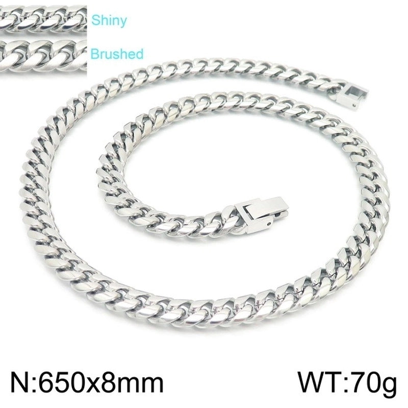 Classic Style Solid Color Titanium Steel 18K Gold Plated Chain Bracelets Necklace