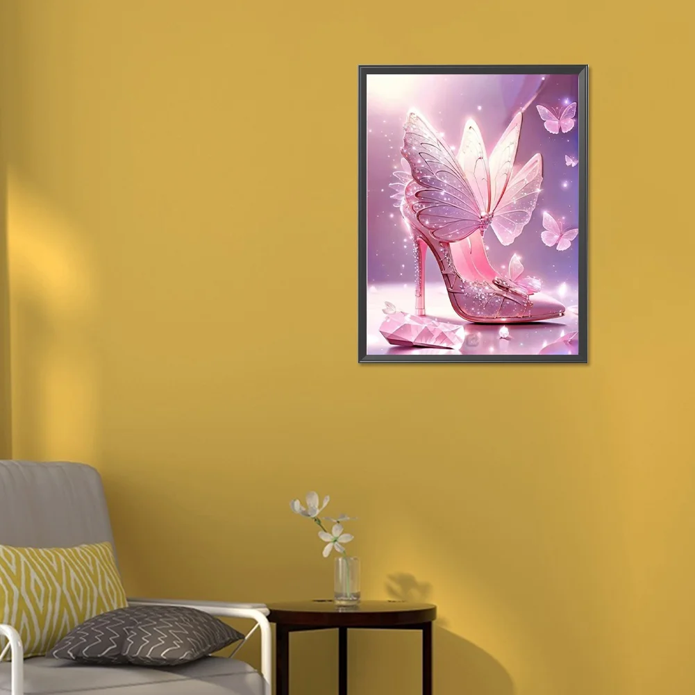 Diamond Painting - Full Round Drill - Butterfly High Heels(Canvas|30*40cm)