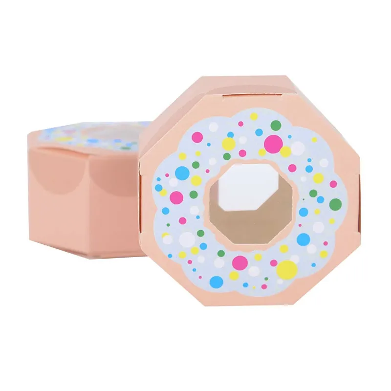 10pcs Donuts Paper Candy Chocolate Gift Box Sweet Bags Donut Theme Party Wedding Birthday Baby Shower Decoration Favors