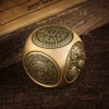 Brass Spherical Magic Cube Six-Sided Spinning To Play Decompression Handle Piece Pure Copper Ornaments Fingertip Gyroscope Decompression